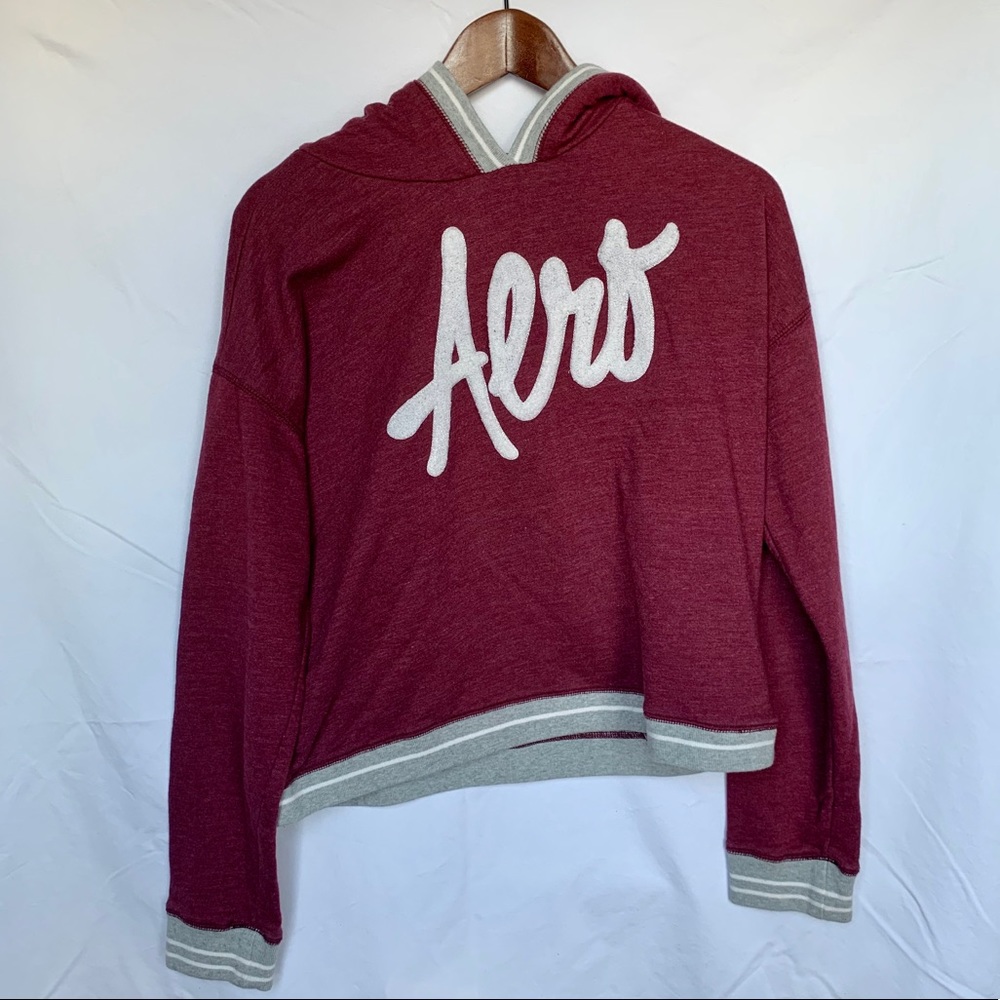 Aeropostale Red Hooded Cropped Sweatshirt Large